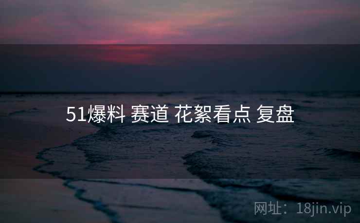 51爆料 赛道 花絮看点 复盘