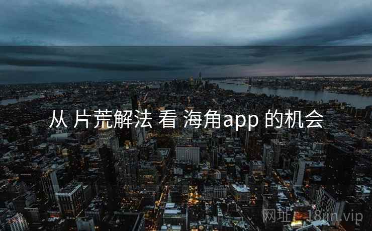 从 片荒解法 看 海角app 的机会