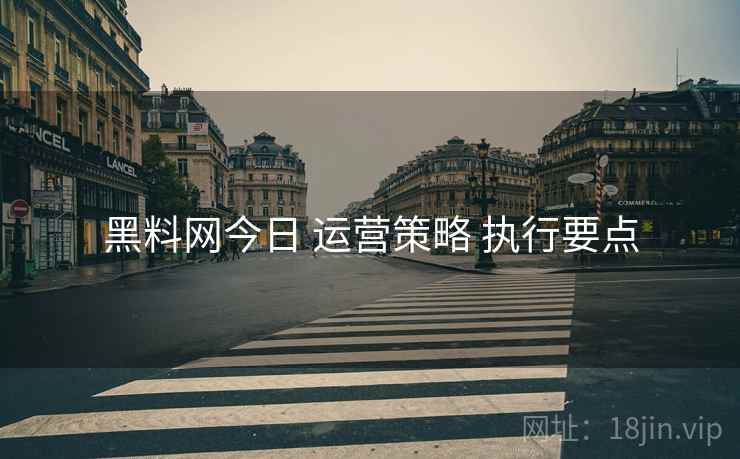 黑料网今日 运营策略 执行要点