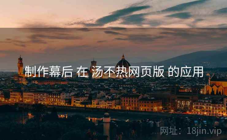 制作幕后 在 汤不热网页版 的应用